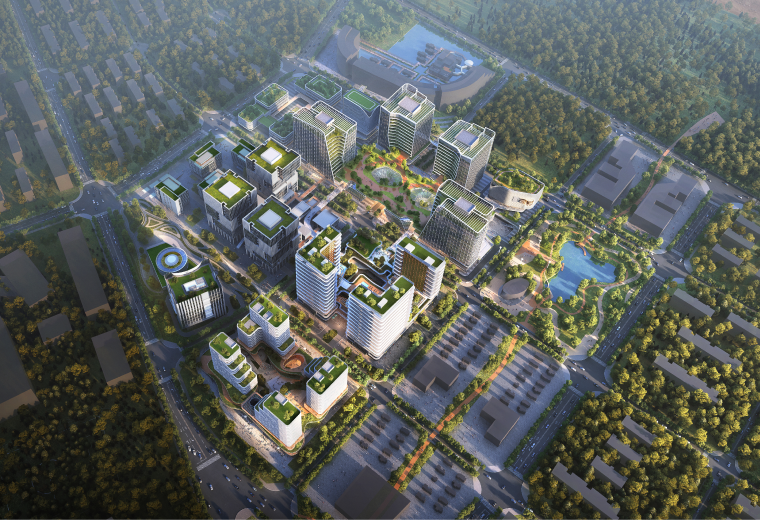 海口江东新区鲁启智慧谷鸟瞰图